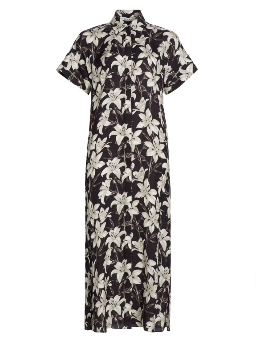 Alice + Olivia Edyth Floral Maxi Shirtdress