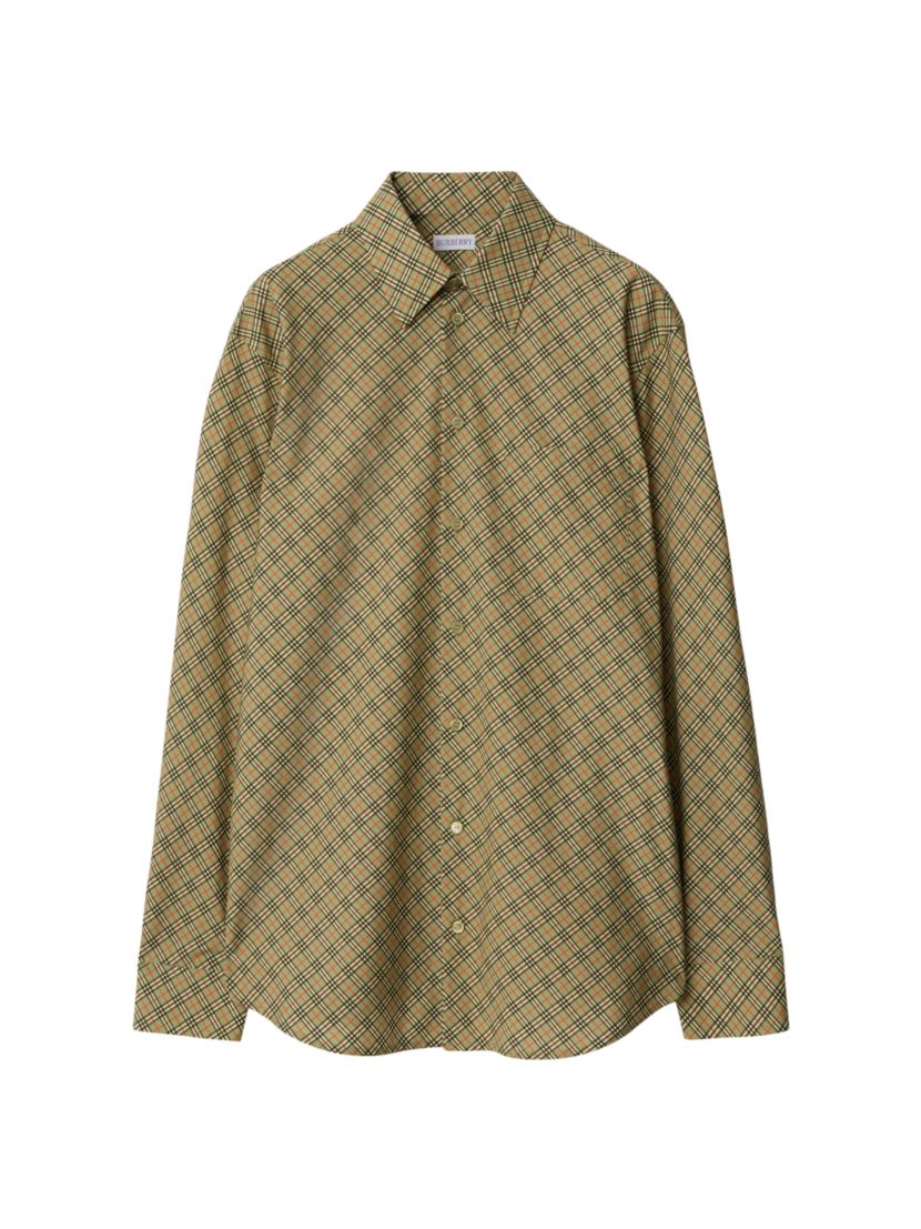 Burberry Check Cotton Long-Sleeve Shirt