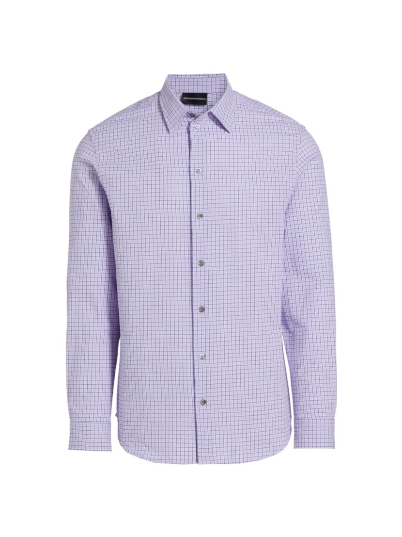 Emporio Armani Checked Cotton Button-Front Shirt