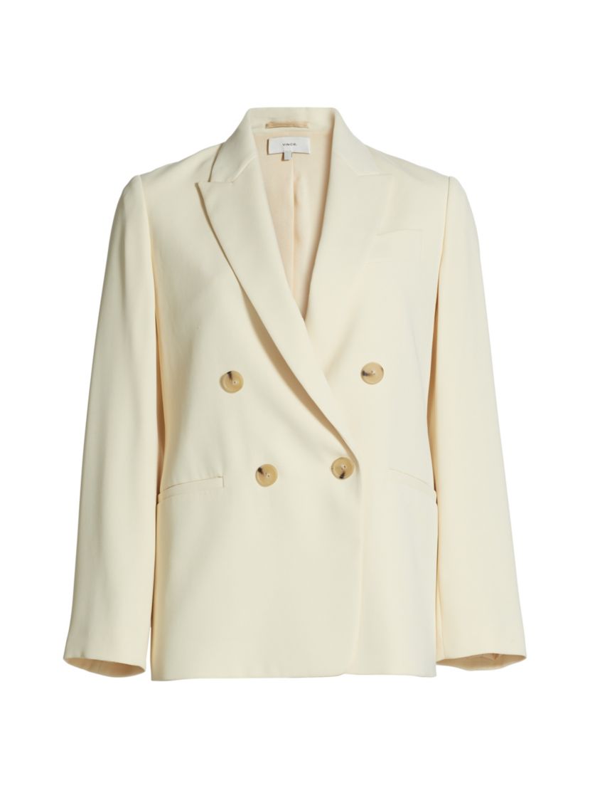 Vince Crepe Double-Breasted Blazer