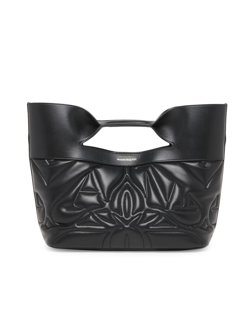 Alexander McQueen Small Seal Bow Bag In Leather