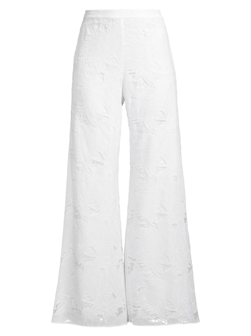 Ungaro Poppy Floral Lace Wide-Leg Pants