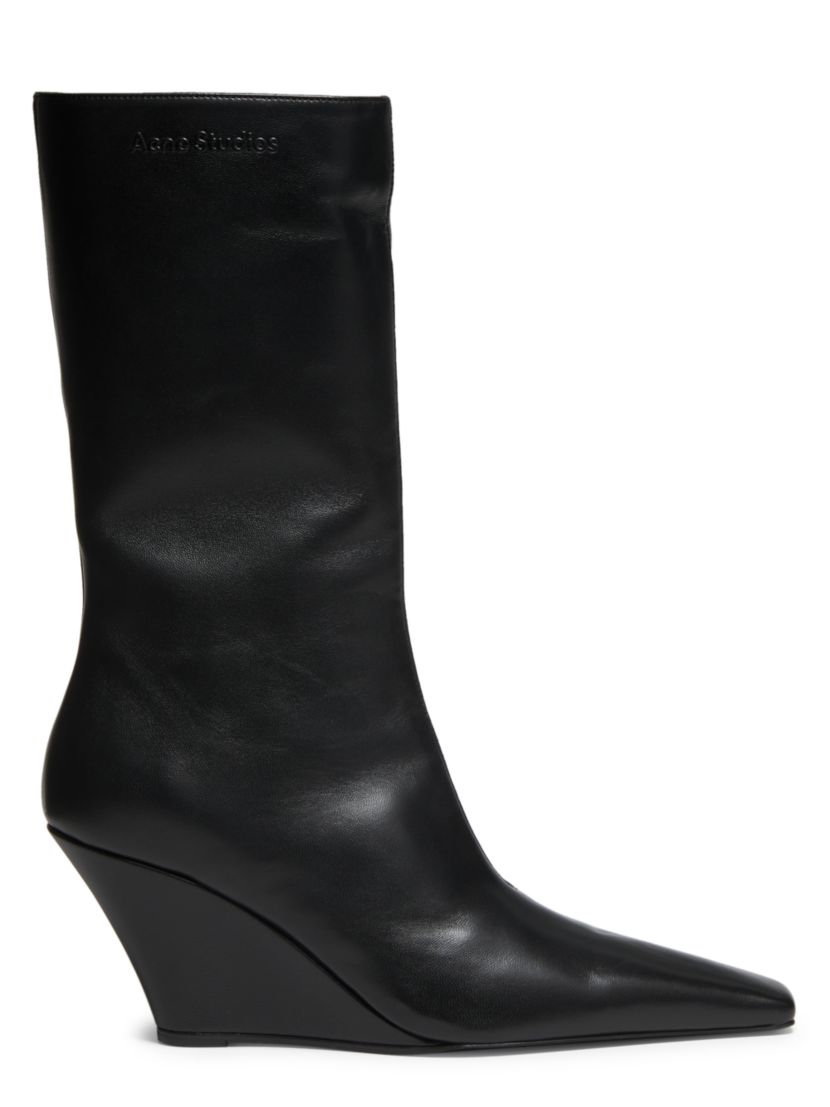 Acne Studios Brancesca 80MM Leather Wedge Boots