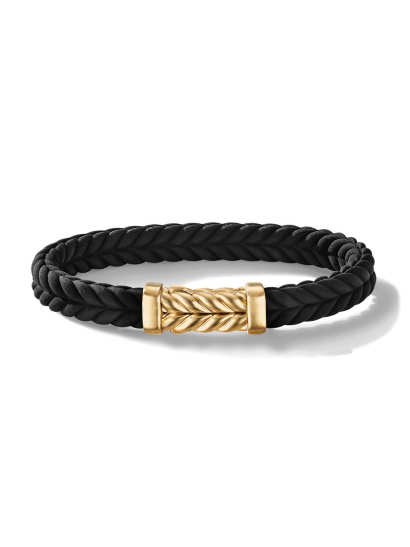 David Yurman Chevron Bracelet in Black Rubber