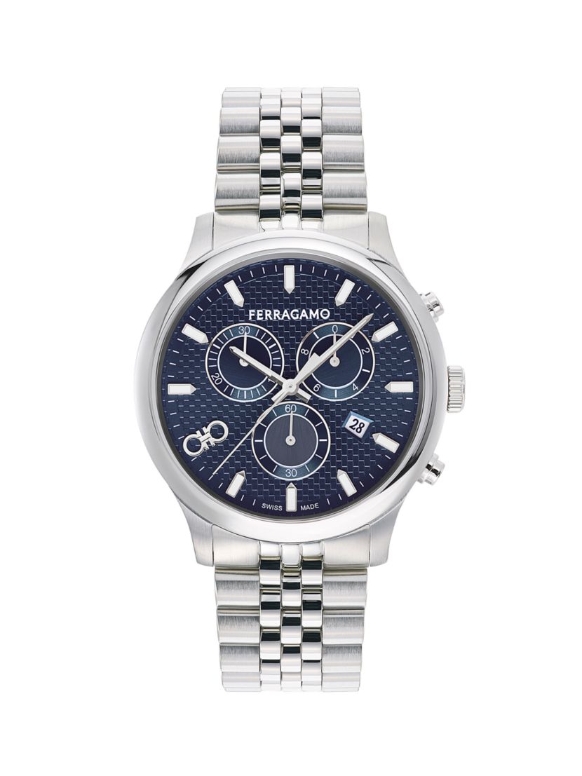 FERRAGAMO Duo Chrono Stainless Steel Bracelet Watch/42MM