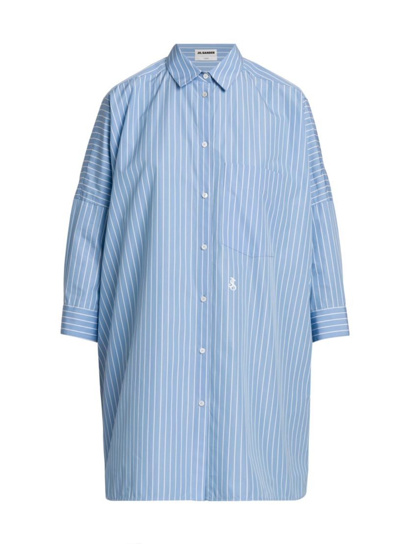 Jil Sander Oversized Stripe Cotton Button-Front Shirt