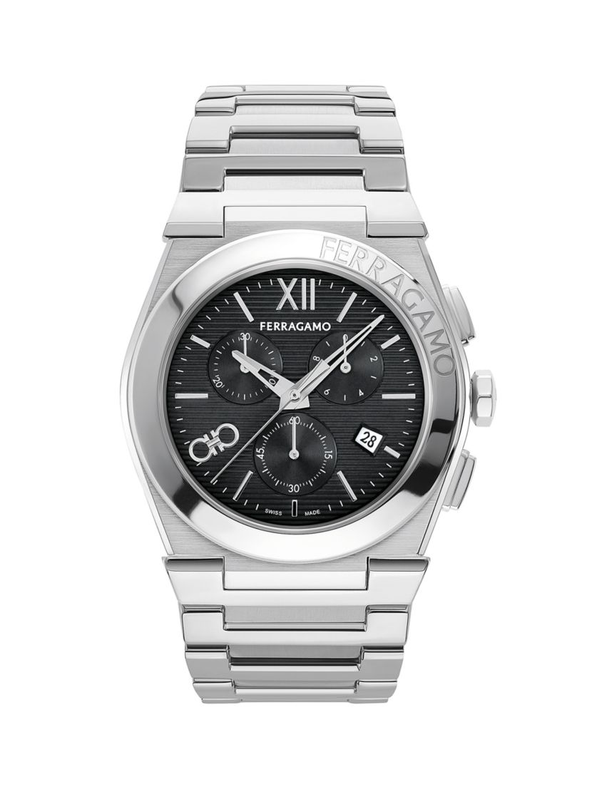 FERRAGAMO Vega Chrono Stainless Steel Bracelet Watch/42MM