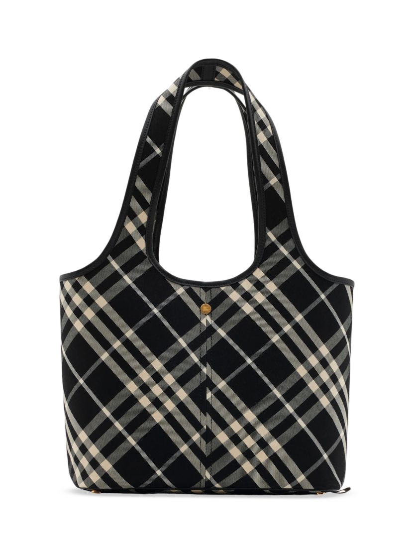 Burberry Small Check Cotton Twill Tote Bag