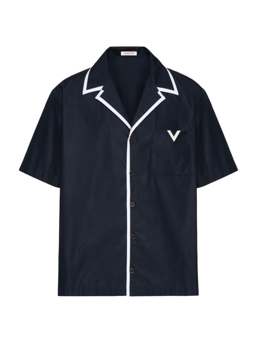 Valentino Garavani Bowling Shirt with Rubberized V Detail