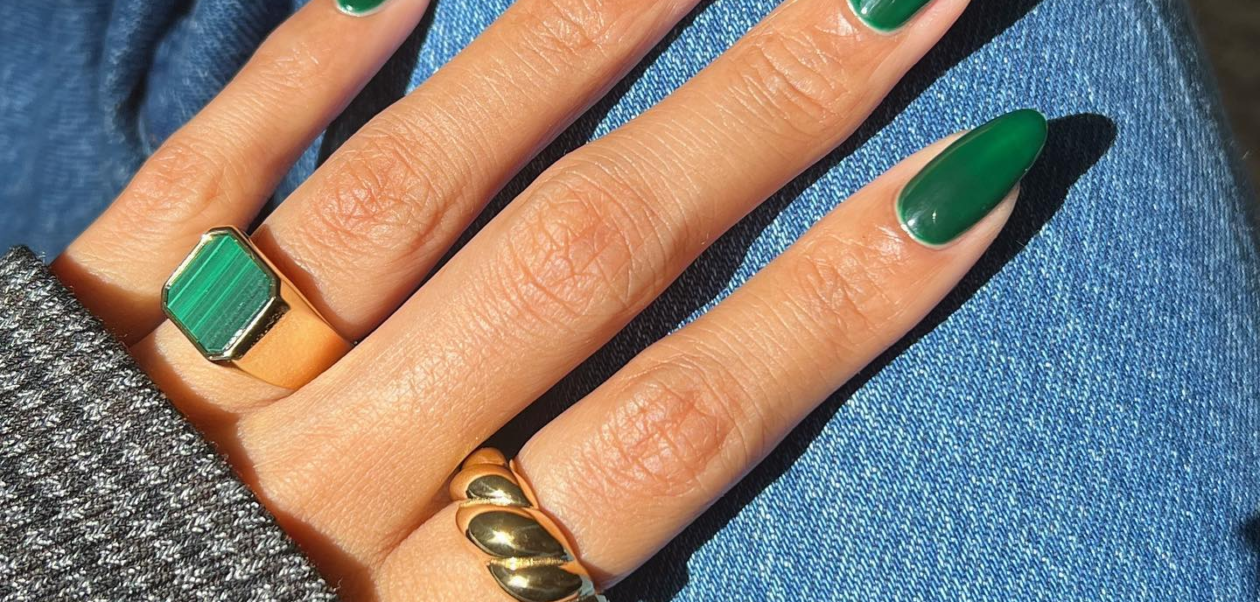 Green Nails Ideas Short